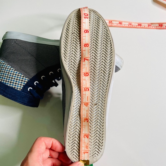 Keep Grey Houndstooth & Blue Check Canvas High-top Vegan Unisex Sneakers M 8.5 - Picture 8 of 16